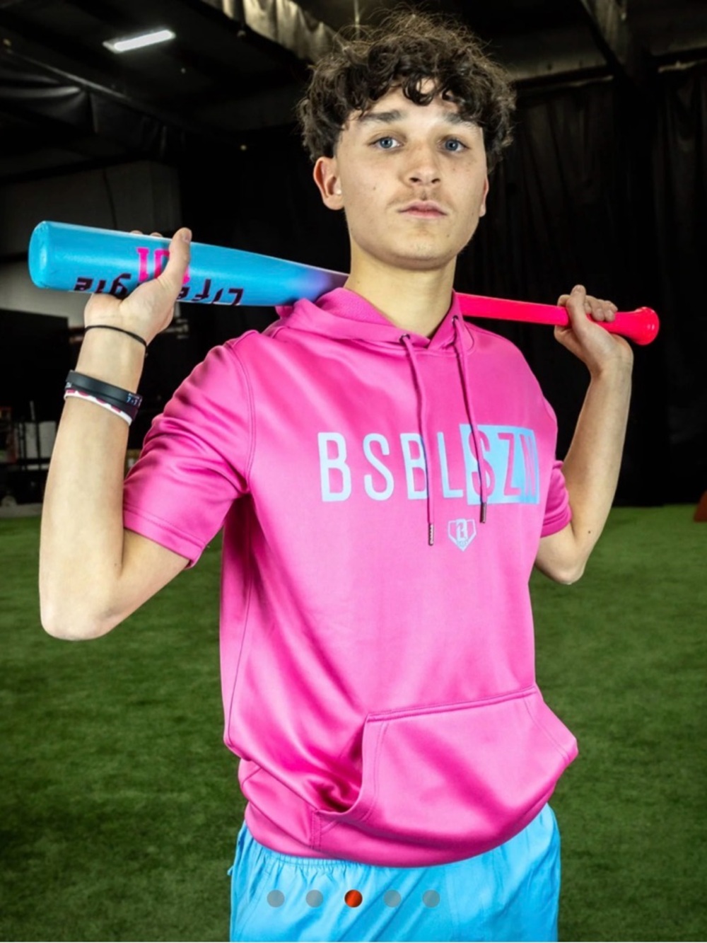 BSBL-SZN Short Sleeve Hoodie V2 Cotton Candy Pink Youth Large